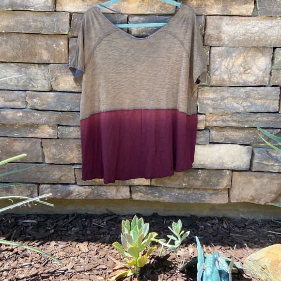 FREE PEOPLE JERSEY COLORBLOCK TEE - Picture 3 of 6